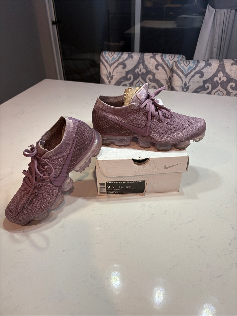 Nike Women's VaporMax Flyknit in Mauve/Purple